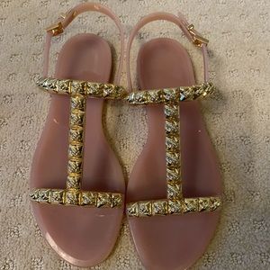 Stuart Weitzman studded jelly sandals